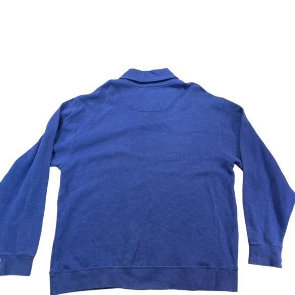 Orvis Vintage Cotton Shawl Collar Pullover Sweatshirt Blue Men's XL Heritage - Picture 2 of 8